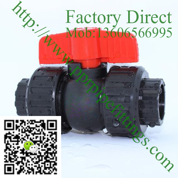 HDPE plastic double union ball valve