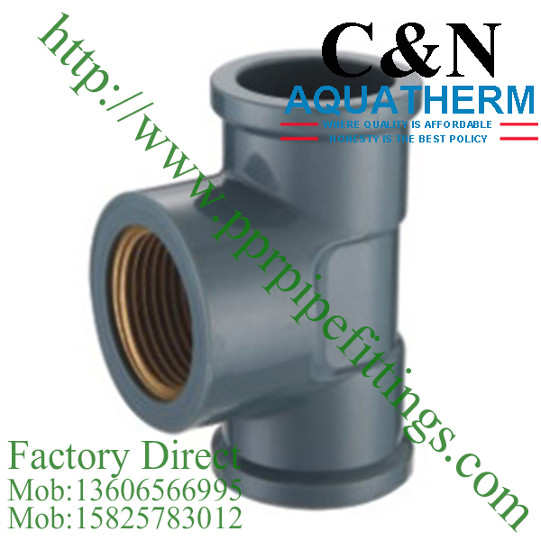 NBR5648 PVC Pipe Fittings female tee copper thread