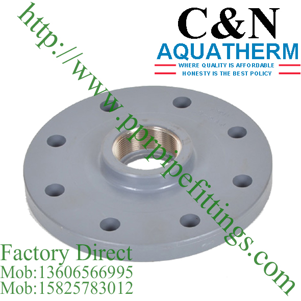 BS EN 1452 PVC-U Copper Threaded Blank Flange