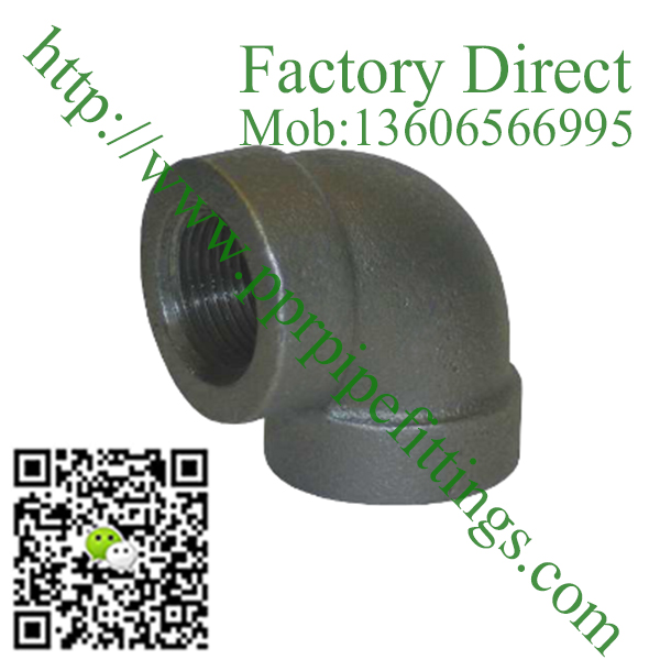 black banded malleable cast iron elbow fittings