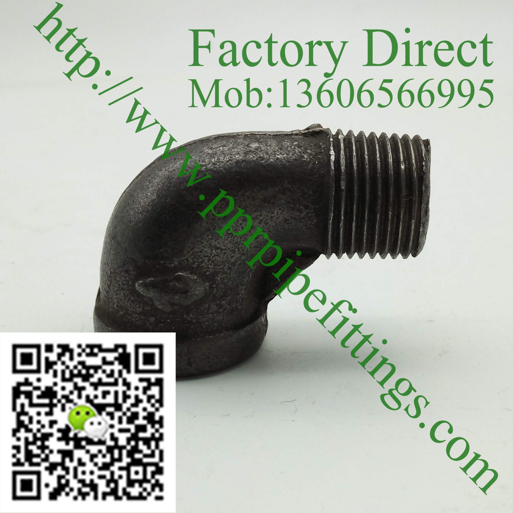 black malleable cast iron male elbow fittings