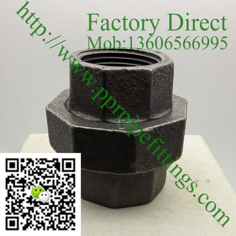 black malleable cast iron union