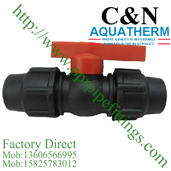 hdpe compression fittings red handle coupling valve