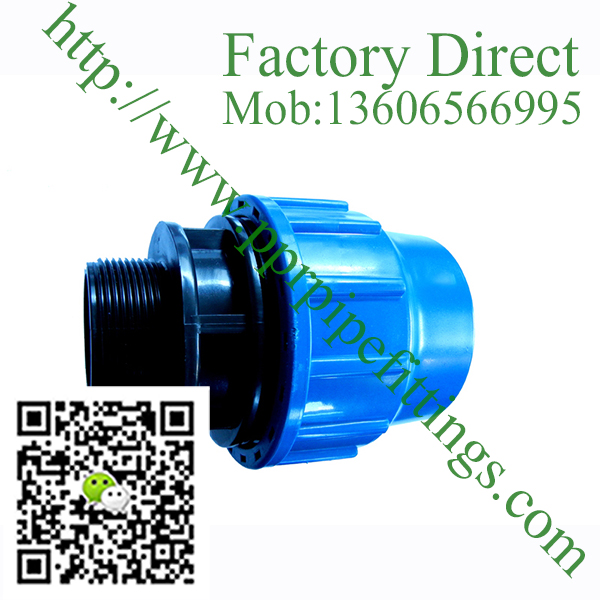 pp compression fittings male couping