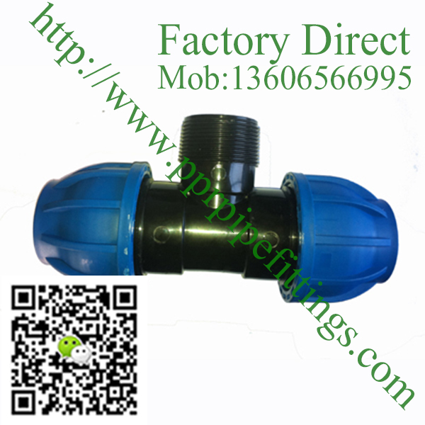 pp compression fittings male tee