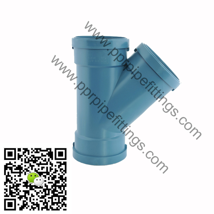pp silent pipe fittings for drainage Y tee 45 branch